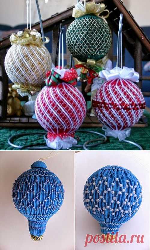 Новогодние шары в технике smocking + великолепный МК от Pinwheel Ponders