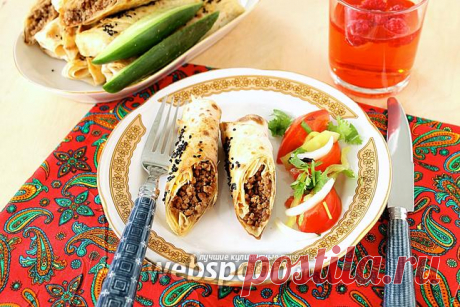 Пирожки из лаваша в духовке с фаршем рецепт с фото, как приготовить на Webspoon.ru
