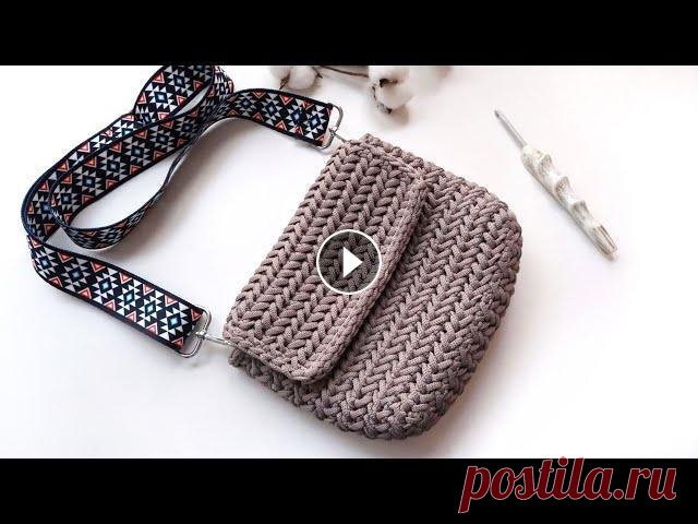 Раскрываю все секреты! Стильная Сумка узором Паркет/Елочка! Вязание крючком Самая модная сумка 2021 модным узором крючком Елочка или паркет по кругу и без швов. Такую сумочку можно связать не только из шнура, но и из рафии, дж...