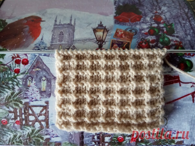 Простой плотный узор спицами. | Lady knits | Яндекс Дзен
