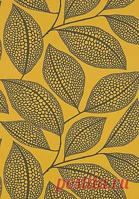 New Pebble leaf Wallpaper in Honeybee by MissPrint | Patterns