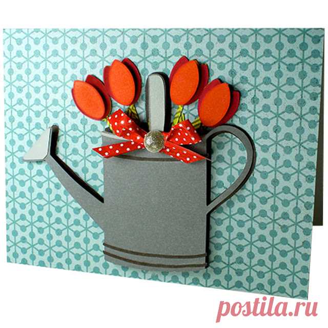 JMRush Designs: Watering Can Tulip Card