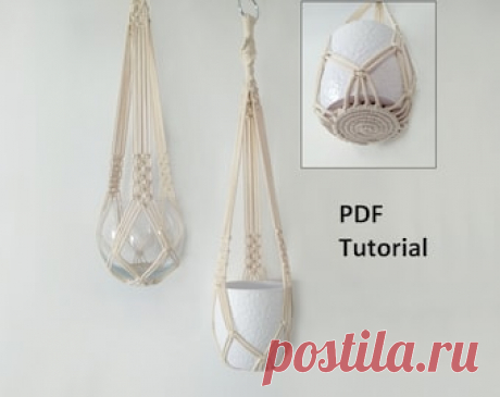 DIY Macrame plant hanger PDF pattern Tutorial Instructions - Etsy Молдавия