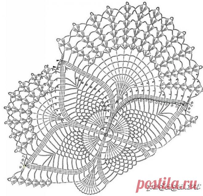 Очаровательная салфетка крючком