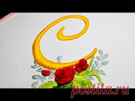 ВЫШИВКА: МОНОГРАММА "C" c настилом