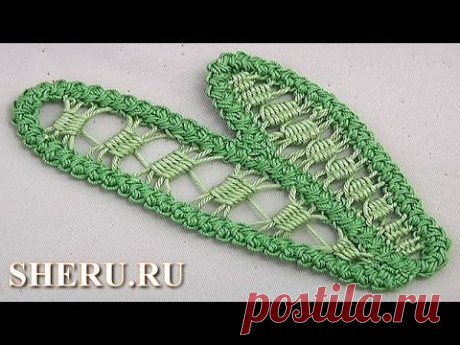 Листочек в технике &quot;румынское кружево&quot; от студии SHERU.RU