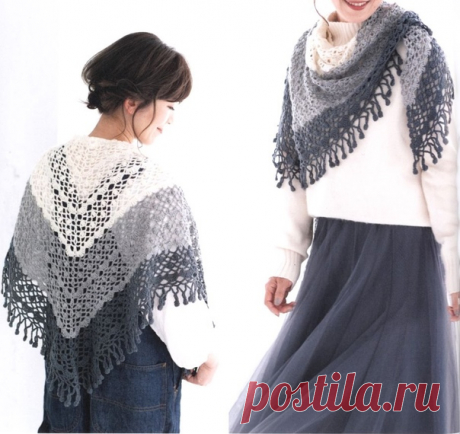 Шаль крючком (из японского журнала)
#crochet #вязание_крючком #шали_крючком