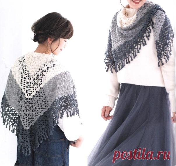 Шаль крючком (из японского журнала)
#crochet #вязание_крючком #шали_крючком