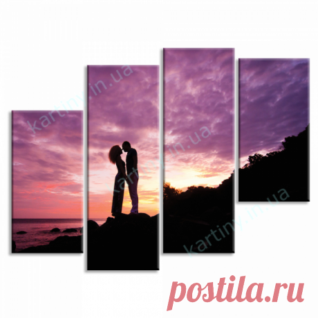 Модульная картина Силуэты в фиолете купить в Киеве, цена в Украине | Kartiny