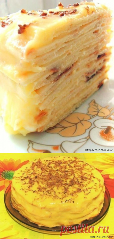 Сказочно вкусный торт с творожным заварным кремом.