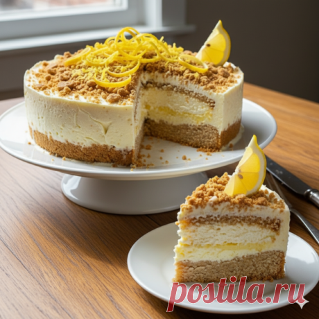 Мороженое-торт с лимоном