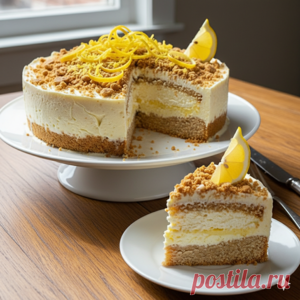 Мороженое-торт с лимоном