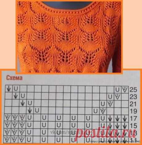 Узор спицами "веерочки" #knitting #вязание_спицами... | Интересный контент в группе Вяжем с удовольствием