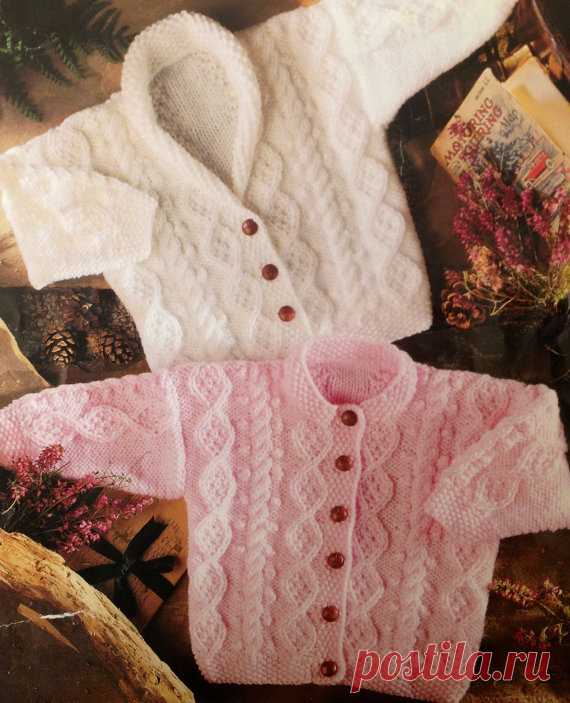 knitting pattern PDF for baby to child aran cardigans boy or girl 18-26