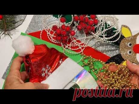 4 ИДЕИ НОВОГОДНИХ поделок Из БУМАГИ КРЕП и ФОМА своими руками DIY ПОДАРКИ Украшения декор дома ёлки.