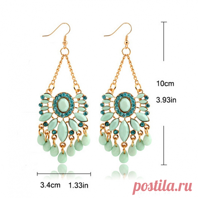 Мятно-бирюзовые винтажные длинные серьги-качельки (в наличии) - Серьги, пуссеты, клипсы / СЮРПРАЙЗ