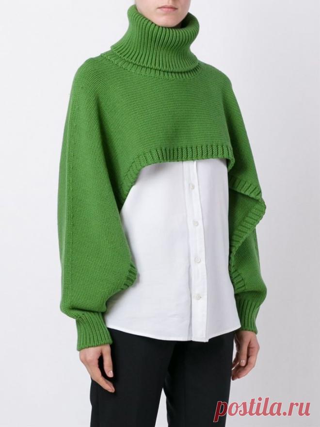 Полусвитер. Если шерсти мало — можно связать модную новинку сезона 2021-2022!