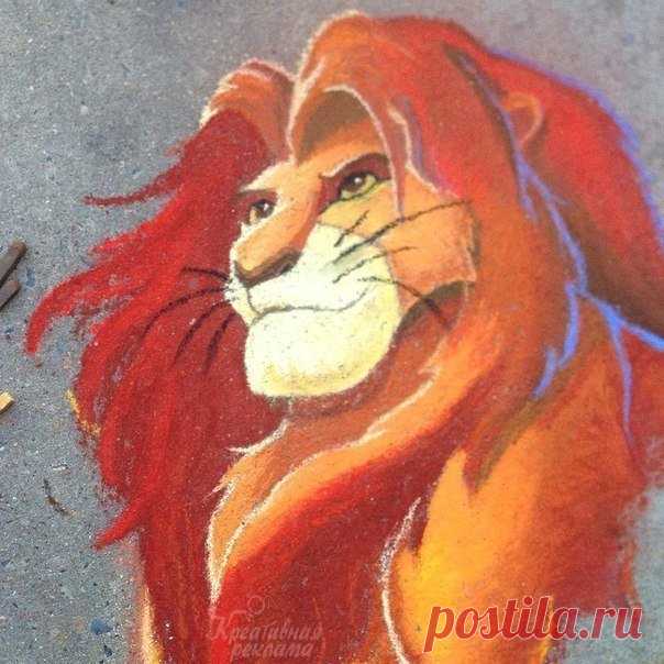 Рисунки мелками на асфальте