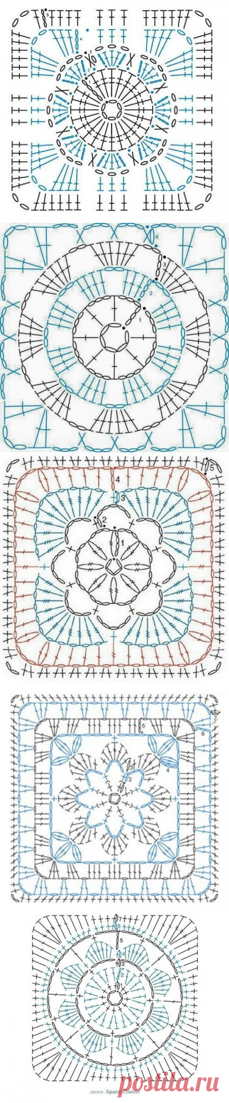 Шикарные квадратные мотивы из категории Интересные идеи – Вязаные идеи, идеи для вязания