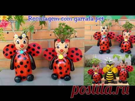 Joaninha Feita de Garrafa Pet - Reciclagem - Lixo ao Luxo