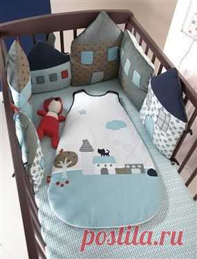 Домики для бортиков кроватки и конверт на прохладную погоду для малютки - Рукоделие