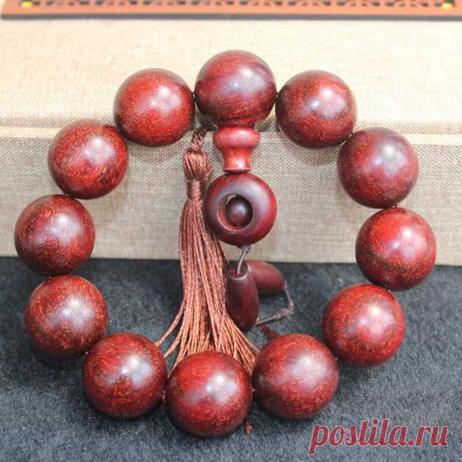 Rosewood Wood Beads Bracelet Men's Wine Red Wood | Etsy