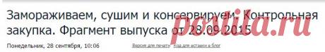 Контрольная закупка - Замораживаем, сушим и консервируем. Контрольная закупка. Фрагмент выпуска от 28.09.2015 - Первый канал