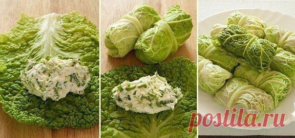 Рулеты с творогом и пекинской капустой