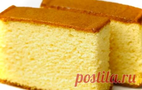 Классический бисквит всего из 3-х ингредиентов: легко и вкусно очень (Делюсь рецептом) | Академия Вкуса | Яндекс Дзен