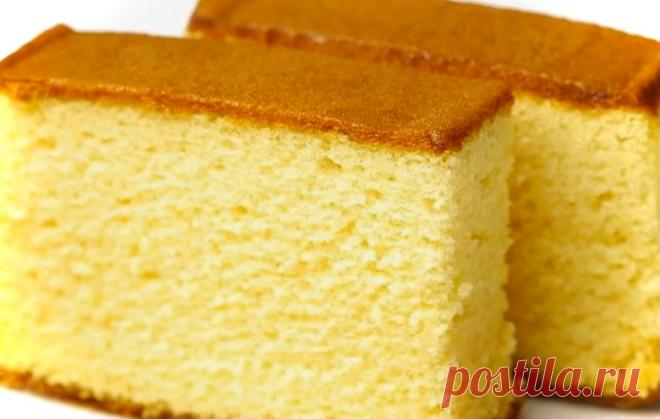 Классический бисквит всего из 3-х ингредиентов: легко и вкусно очень (Делюсь рецептом) | Академия Вкуса | Яндекс Дзен