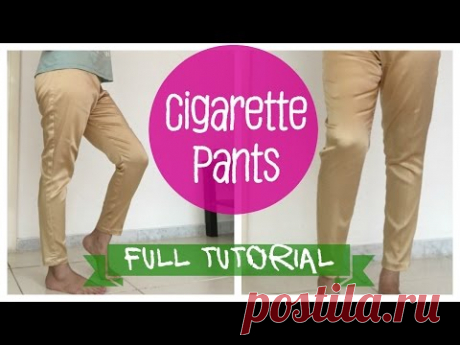 Cigarette pants- Pattern, Cutting and Stitching - YouTube