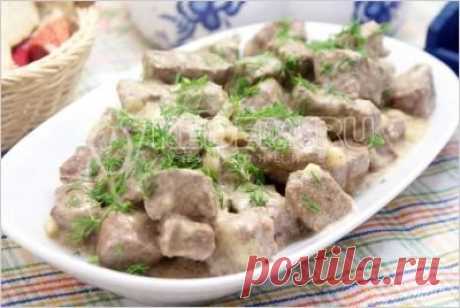 Печень тушеная в сметане - Рецепты. Вторые блюда. С мясом и субпродуктами