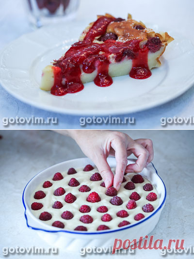 Творожник с малиной и малиновым соусом. Фото-рецепт / Готовим.РУ