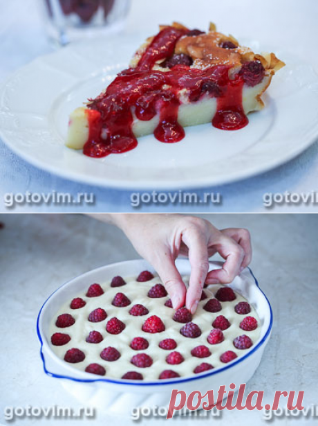 Творожник с малиной и малиновым соусом. Фото-рецепт / Готовим.РУ