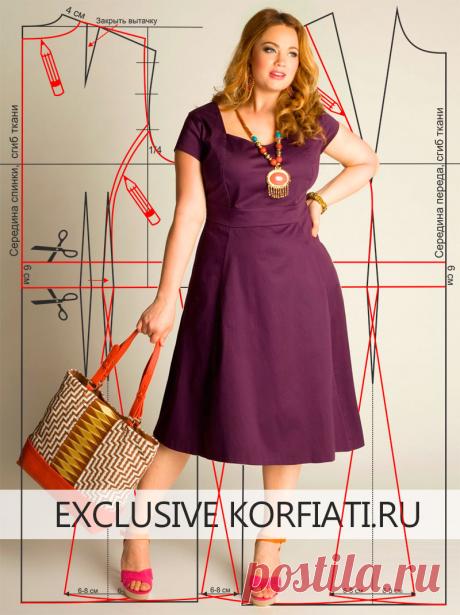 Выкройка платья большого размера от Анастасии Корфиати