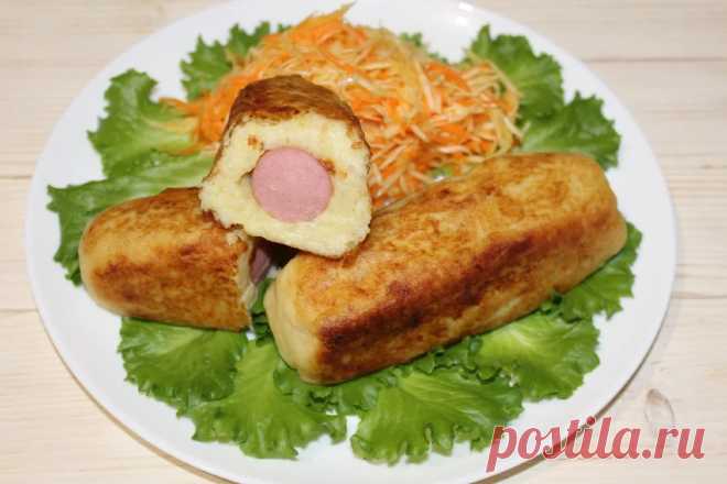 Картофельные зразы с сосиской