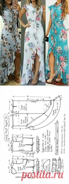 Vestido moulet com babado | DIY - molde, corte e costura - Marlene Mukai