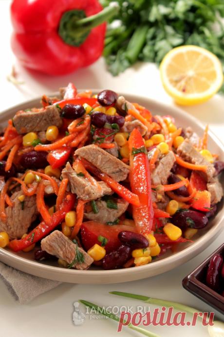 Салат «Мужской каприз» с фасолью — рецепт с фото пошагово