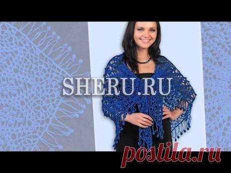Связанный крючком ажурный платок Модель 6 Crochet Shawl Pattern Free