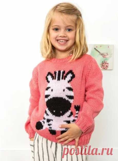 Zebra intarsia sweater