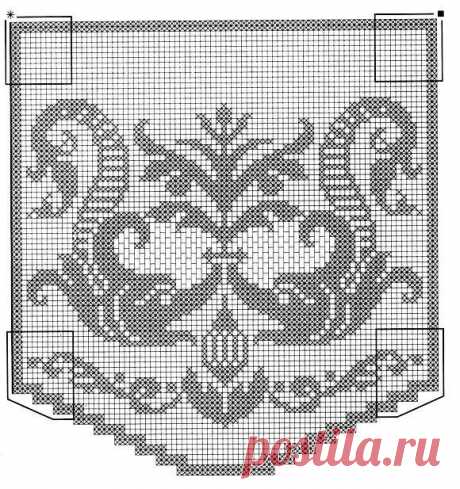 Схемы для филейного вязания: витееватые узоры