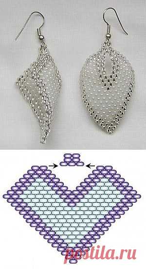 Bead earrings. Beading many schemes | Laboratory household
