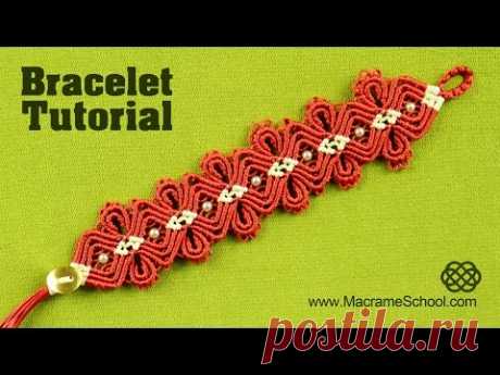 Macramé Diamond Flower Bracelet Tutorial | Macrame School