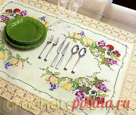 Скатерть с фруктами. Вышивка крестиком - Блог для женщин