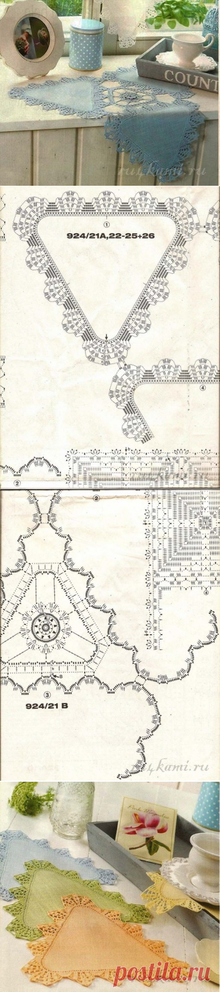 Обвязка салфетки крючком » Сайт 