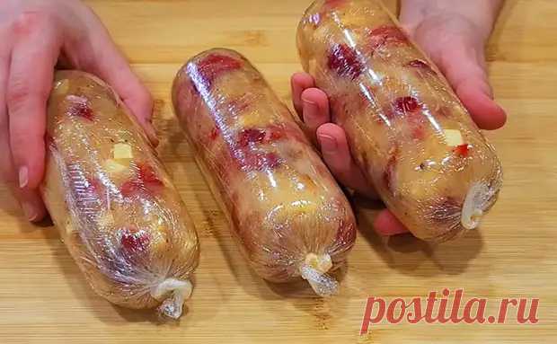 (58) Домашняя колбаса без оболочек и специальной мясорубки. Варим прямо в пищевой пленке - Steak Lovers - медиаплатформа МирТесен