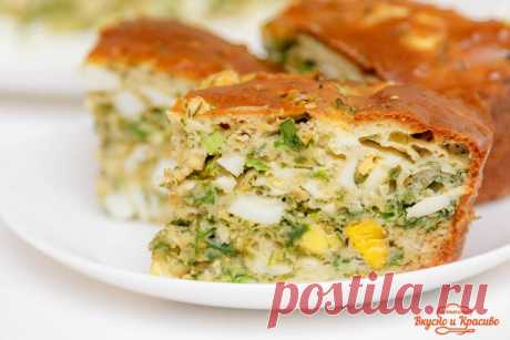 Пирог с яйцом и луком – заливной