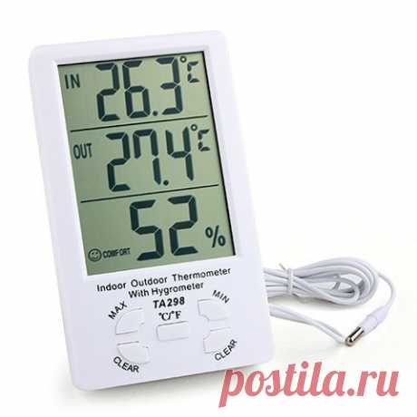 В наличии за 5490 тг. Цифровой комнатно-уличный термометр-гигрометр TA-298 купить со скидкой и доставкой в Алматы, Актау, Астана, Атырау и по Казахстану