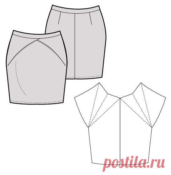 Ложные складки от бедра / Простые выкройки /