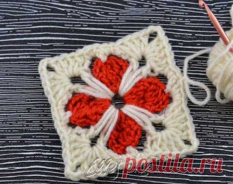 Квадратный мотив | Crochet by Ellej | Вязание крючком от Елены Кожухарь